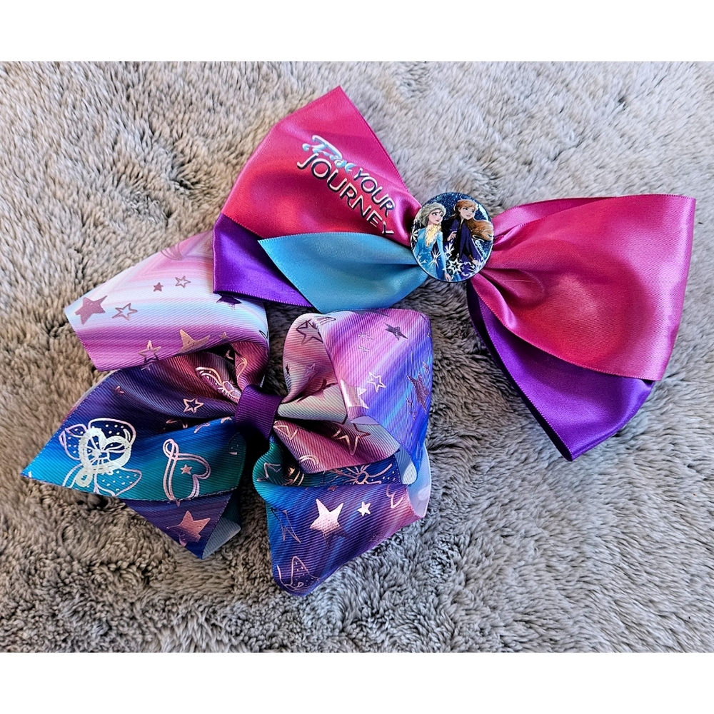 SET (2) Hair Bows Disney Frozen Elsa Ana & JoJo Siwa